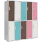Jan nowak armoire vestiaire 5b2as casier metallique 10 compartiments revtement en poudre 150 cm x 136 ...
