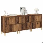 {january sale}lot de 3 buffets de salon bahut vaisselier bois ancien 60x35x70cm - bois ding�nierie 8 ...