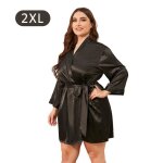 Janzdiys peignoir kimono femme satin - 2xl - noir - grande taille peignoir - col v court peignoir - avec ... Janzdiys peignoir kimono femme satin - 2xl - noir - grande taille peignoir - col v court peignoir - avec ...