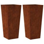 En solde jardini�res 2 pcs - burke - pot & cache - pot - 35x35x75 cm acier r�sistant aux intemp�ries ...