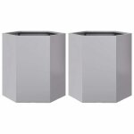 En solde jardini�res 2 pcs - burke - pot & cache - pot - hexagone 46x40x45 cm acier galvanis� j1402
