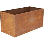 Jardinire en acier corten rouille 78 x 38 x 38 cm