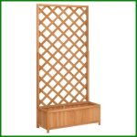 Jardini�re - ashata - bois massif de sapin - treillis - marron - 90 x 35 x 180 cm