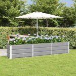 Jardini�re / bac � fleurs - vidaxl - jardini�re standard - 240 x 40 x 45 cm - acier durable - gris clair ...