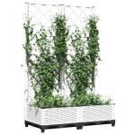 Jardini�re de balcon blanc - sarazyj� jardini�re avec treillis - solomon - blanc 80x40x1215 cm pp - j130870 ...