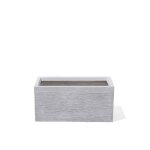 Jardini�re blanche beliani myra - rectangulaire - capacit� 30 l - fibre dargile fibre de verre