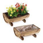 Relaxdays jardinire bois, lot de 2, bac  fleurs, hlp 12, 5 x 29, 5 x 20 cm, extrieur et intrieur, ...