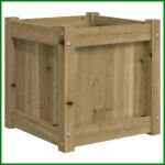 Jardini�re en bois de pin impr�gn� ashata - 40x40x40 cm - carr�
