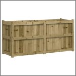 Jardini�re en bois de pin impr�gn� - ashata - bk837493 - grande capacit� - rectangulaire