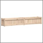 Jardinire en bois de pin massif - ashata - bk837494 - couleur naturelle du bois - marron - rectangulaire ...