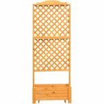 Jardini�re en bois avec treillis haut bac � fleurs pour plantes grimpantes brise - vue d�coratif balcon ...