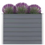 Jardinire carre vidaxl - gris - acier galvanis - 100 x 100 x 77 cm - 100 l