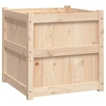 Jardinire dextrieur en bois de pin massif - maison - 60x60x60 cm - carr - brun - marron