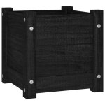 Jardinire - dilwe - noir - bois de pin massif - 31x31x31 cm - carr