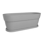 Jardinire pot cancun - 80cm - 38l - gris beton - eda plastiques