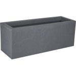 Jardini�re - eda - volcania up - 57 l - 795 x 295 x 295 cm - gris galet - d�cor imitation pierre