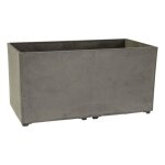 Jardinire extrieure grise anthracite 100l 80x40cm - pot de fleurs rectangulaire en plastique recycl ...
