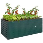Jardini�re ext�rieure - outsunny - rectangulaire - avec bordure de s�curit� et fond ouvert - acier galvanis� ...