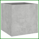 Jardini�re gris b�ton 40x40x40 cm bois ding�nierie - ashata - bk808796 - carr� - non - oui