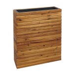 Jardini�re hwc - l21 - bac � plantes sur�lev� pot de fleurs - carr� 77x63x23cm outdoor acacia bois certifi� ...