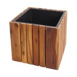 Jardini�re hwc - l24 carr�e 32x32x32cm outdoor bois dacacia certifi� mvg brun