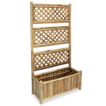 Jardiniere lit sureleve plantes fleurs jardin avec treillis bambou 70 cm Jardiniere lit sureleve plantes fleurs jardin avec treillis bambou 70 cm