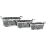 Set de 3 jardinieres m�tal gris - atmosphera cr�ateur dint�rieur