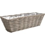 Jardini�re en osier longueur 40cm gris