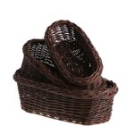 Jardini�re ovale en osier �cologique - cache - pot pot de fleurs - marron naturel - 50x25x15cm