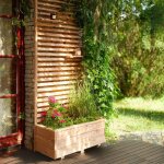 Jardini�re avec panneau brise - vue en bois woodaria h120 x 39 x 43