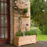Jardini�re avec panneau brise vue occultant en bois verdenia h173 x 59 x 43 cm