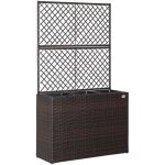 Jardini�re en polyrotin avec treillis brun 146 x 83 x 305 cm set de 3 pots de fleurs pour jardin maison ...