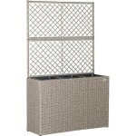 Jardini�re en polyrotin avec treillis cr�me 146 x 83 x 305 cm set de 3 pots de fleurs pour jardin maison ...