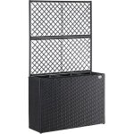 Jardini�re en polyrotin avec treillis noir 146 x 83 x 305 cm set de 3 pots de fleurs pour jardin maison ...