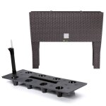 Jardini�re pot de fleurs aux pieds 60 cm 30 l umber brun fonc� caisse de fleur en aspect rotin rato avec ...