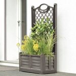 Jardini�re treillage - separe - 80 cm - cappuccino