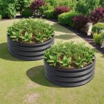 Jardini�re sur�lev�e galvanis�e - lot de 2 - bacs de culture - jardini�re sur�lev�e dext�rieur - jardini�re ...