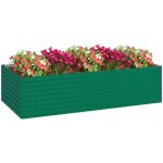 Jardini�re sur�lev�e galvanis�e rectangulaire - outsunny - fond ouvert - 240 x 120 x 60cm - vert
