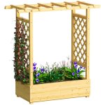 Jardini�re sur�lev�e - outsunny - avec treillis lat�ral et sup�rieur trous de drainage - pour plantes ...