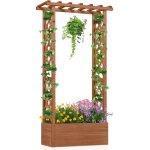 Jardini�re sur�lev�e avec treillis costway toit suspendu trous de drainage panneaux amovibles lit de ...