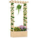 Jardini�re sur�lev�e avec treillis costway toit suspendu trous de drainage panneaux amovibles lit de ...