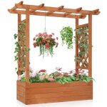 Jardini�re avec treillis - alightup - ext�rieur boistoit suspendu bac � fleursplantes grimpantes110x44. ...