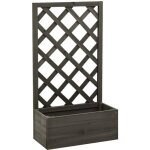 Jardinière avec treillis en bois de sapin massif - marron - hauteur 90 cm Jardinière avec treillis en bois de sapin massif - marron - hauteur 90 cm