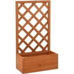 Jardini�re avec treillis new�el�gant - style moderne - bois de sapin massif - marron - h90cm