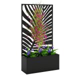 Jardini�re avec treillis - outsunny - bac � fleurs avec brise - vue en m�tal - pour cour jardin balcon ...