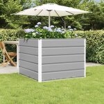 Jardini�re - vidaxl - 100 x 100 x 75 cm - acier - gris clair - carr�