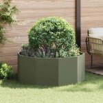 Jardini�re - vidaxl - 120 x 120 x 50 cm - vert olive - acier - rond