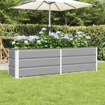 Jardini�re - vidaxl - 160 x 40 x 45 cm - gris clair - acier durable - int�rieur / ext�rieur