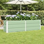 Jardini�re - vidaxl - 160x40x45 cm - vert - acier et plastique - rectangulaire