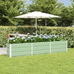 Jardini�re - vidaxl - 240 x 40 x 45 cm - vert - acier & plastique - int�rieur / ext�rieur